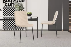 Stoel James Beige Ribstof – Set van 2^Huisenthuis Online