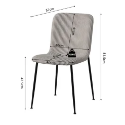 Stoel James Lichtgrijs Ribstof – Set van 2^Huisenthuis Outlet