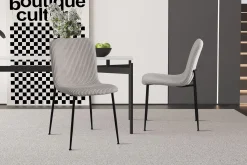 Stoel James Lichtgrijs Ribstof – Set van 2^Huisenthuis Outlet