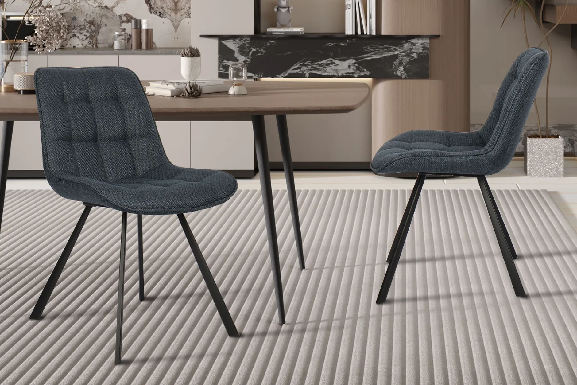 Stoel Johanna Donkerblauw – Set van 2^Huisenthuis Online