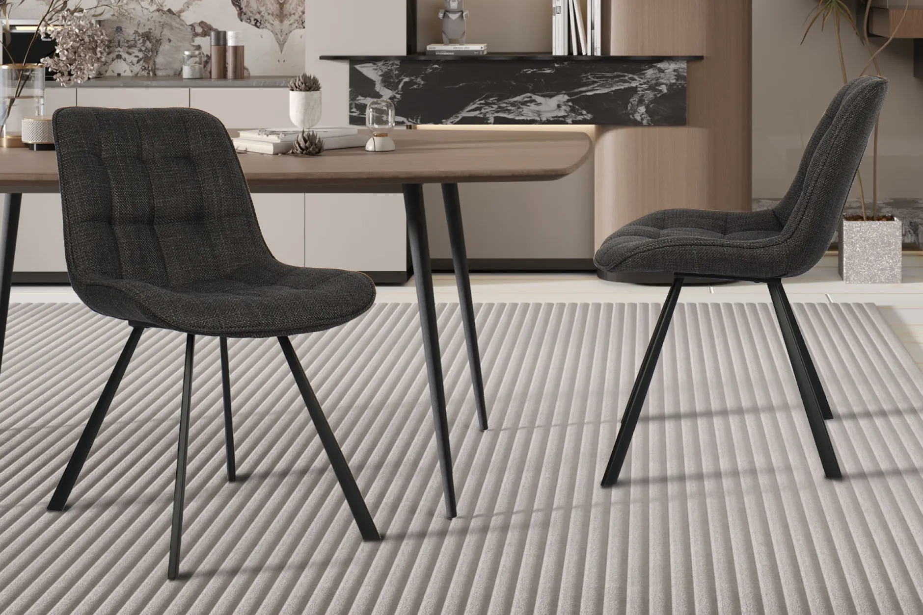 Stoel Johanna Donkergrijs – Set van 2^Huisenthuis New