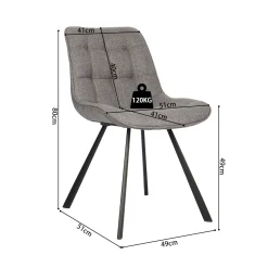 Stoel Johanna Lichtgrijs – Set van 2^Huisenthuis Online