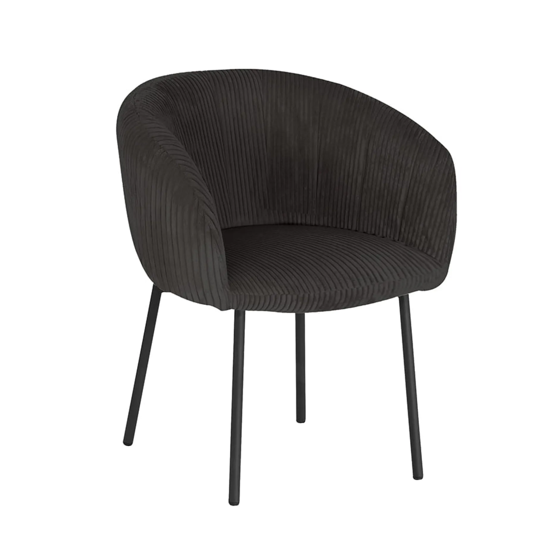 Stoel Pia Grijs Ribstof – Set van 2^Huisenthuis Discount