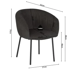 Stoel Pia Grijs Ribstof – Set van 2^Huisenthuis Discount