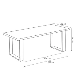 Tafel Nena Mangolia 200 cm^Huisenthuis Best