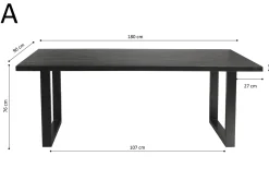 Tafel Nena Zwart 180 cm^Huisenthuis Discount