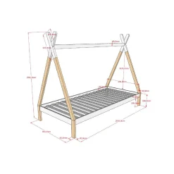 Tipibed Winnetou Wit 90×200 cm^Huisenthuis Clearance