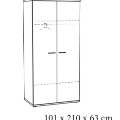 Twee-deurs draaideurskast Andante-W2^Huisenthuis New