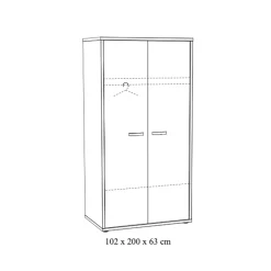 Tweedeurskast Gabon Eiken^Huisenthuis Outlet