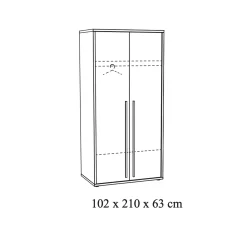 Tweedeurskast Yumi Eiken^Huisenthuis Outlet