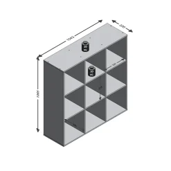 Vakkenkast Camiel – 104x33x107 cm – 9 vakken^Huisenthuis Clearance