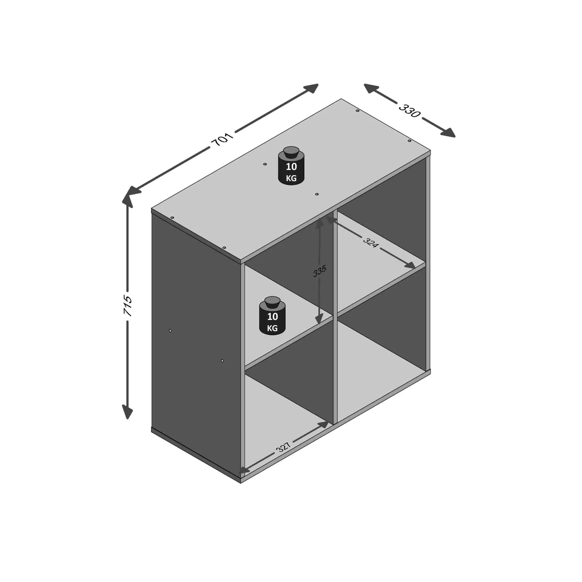 Vakkenkast Camiel – 70x33x72 cm^Huisenthuis Hot