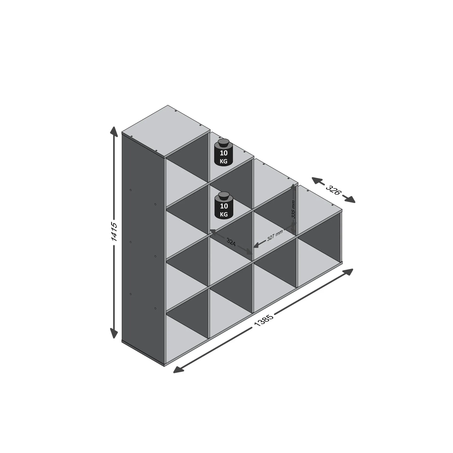 Vakkenkast Camiel – 139x33x142 cm^Huisenthuis Discount