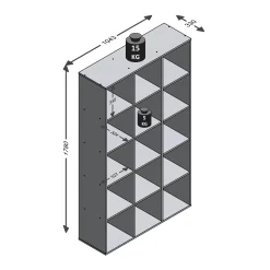 Vakkenkast Camiel Zandeiken – 104,3x178x33 cm^Huisenthuis Online