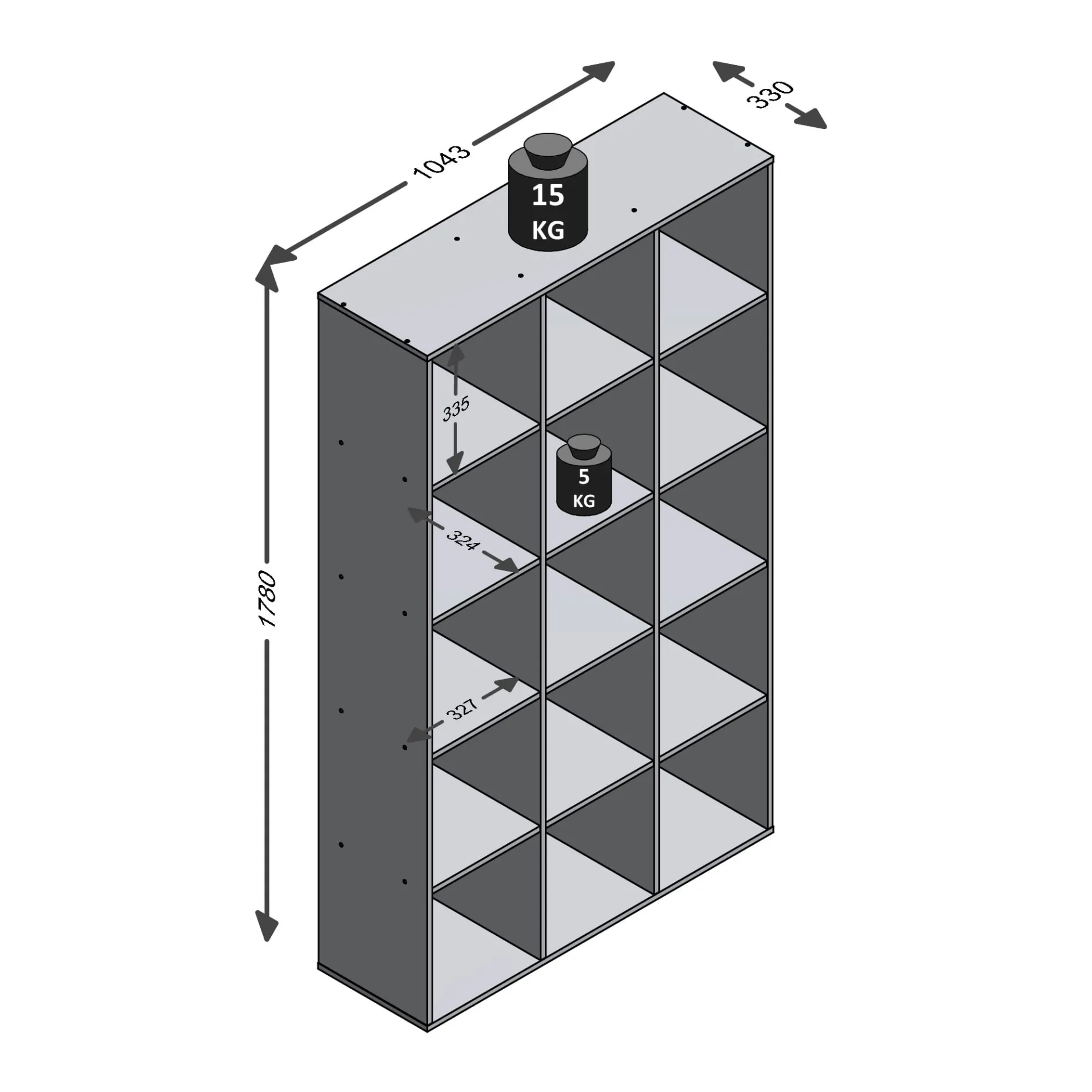 Vakkenkast Camiel Zandeiken – 104,3x178x33 cm^Huisenthuis Online