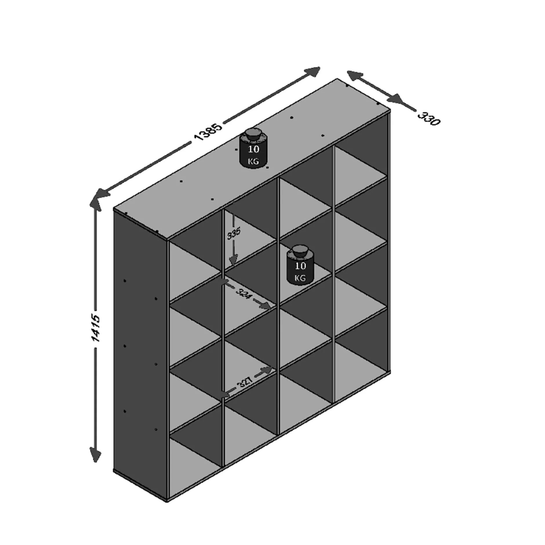 Vakkenkast Camiel – 138,5x143x33 cm^Huisenthuis Online