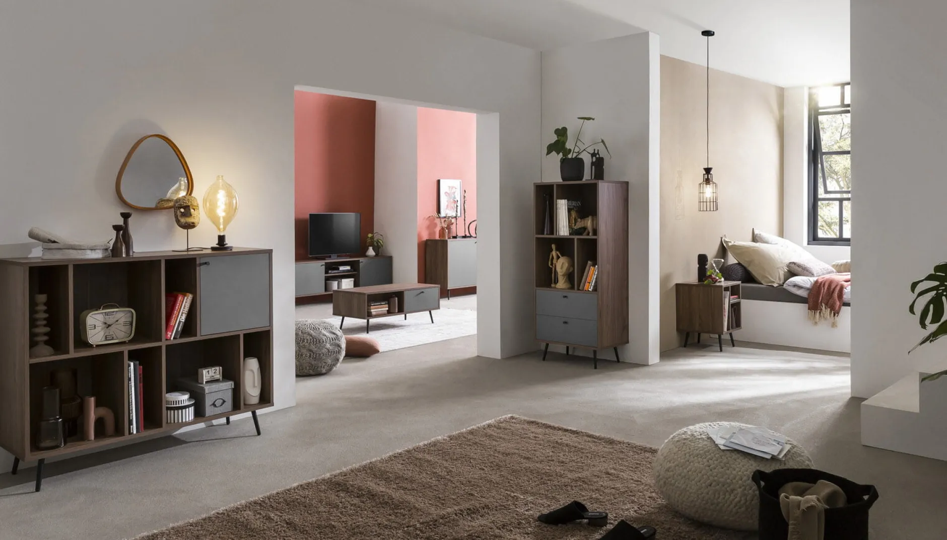 Vakkenkast Felipe Walnoot 118 cm^Huisenthuis Discount