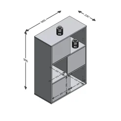 Vakkenkast Werner Antraciet^Huisenthuis Discount