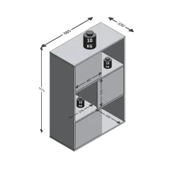 Vakkenkast Werner Antraciet Eiken^Huisenthuis