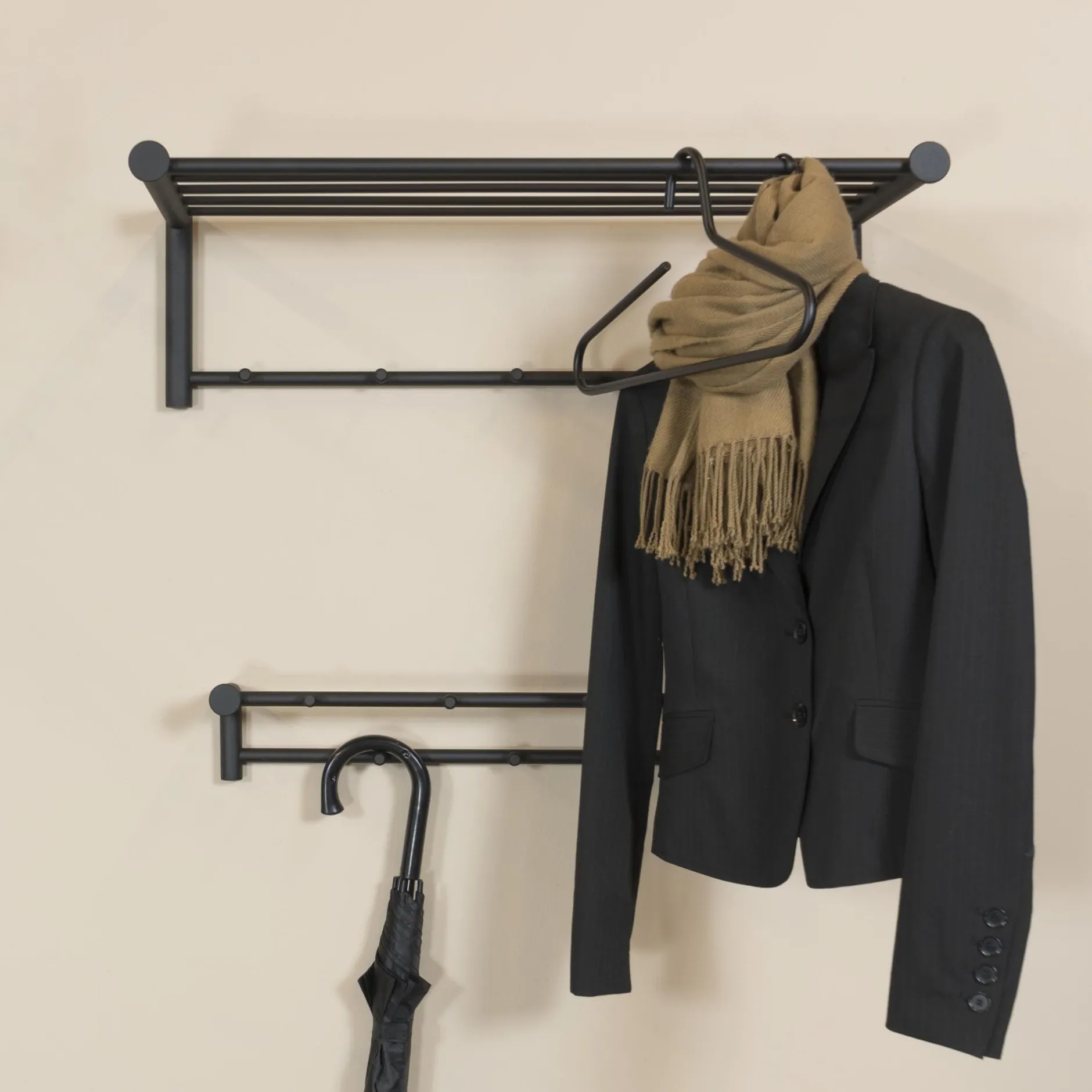 Wandkapstok Bart-2 Zwart^Huisenthuis Discount