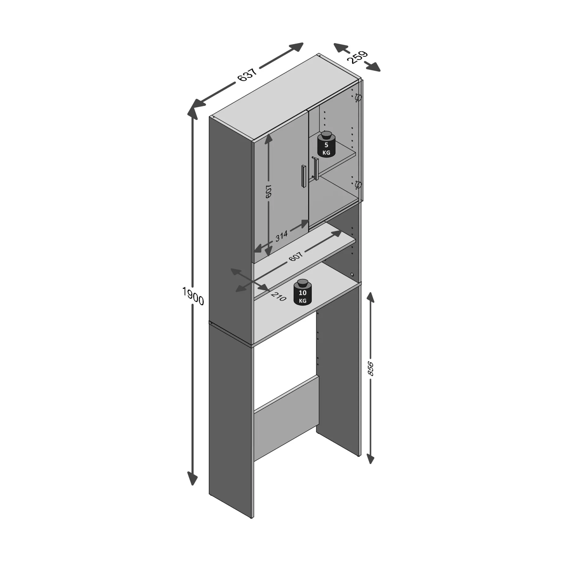 Wasmachinekast Carl Wit^Huisenthuis Best