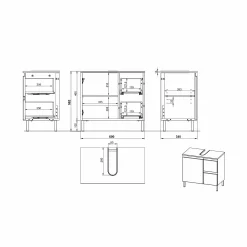 Wastafelkast Abrantes 60 cm^Huisenthuis New