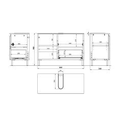 Wastafelkast Samos Eiken 80 cm^Huisenthuis Outlet