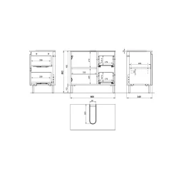 Wastafelkast Samos Eiken 60 cm^Huisenthuis