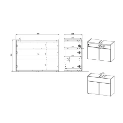 Wastafelkast Sicilia Wit Eiken^Huisenthuis